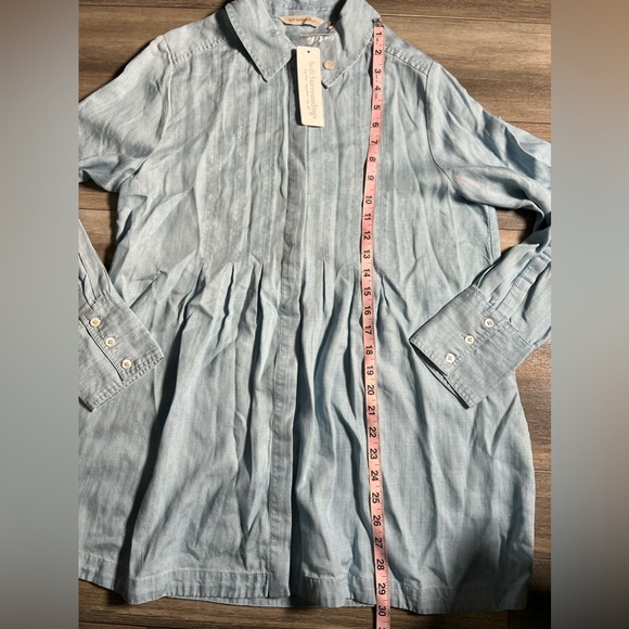 NWT Soft‎ Surroundings Revelle Tencel Shirt Light Chambray - Small - Picture 6 of 10